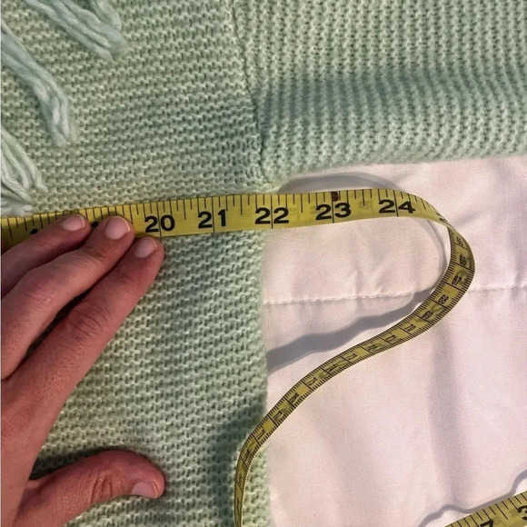 SCOOP Women’sl Crochet Fringe Sweater Sage Green - Picture 6 of 10